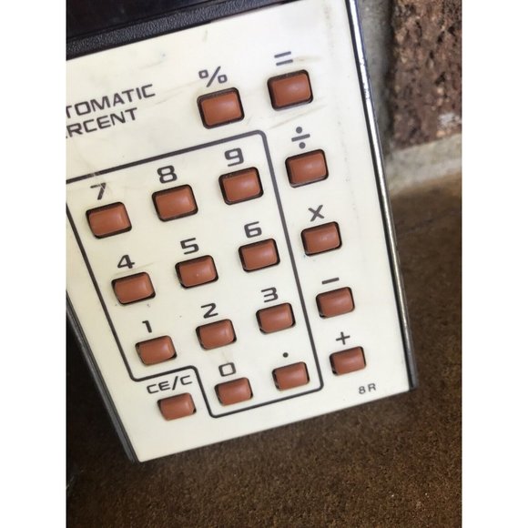 ROCKWELL 8R Vintage Calculator Red LED Sears Microelectronic with Original Case - Picture 2 of 12